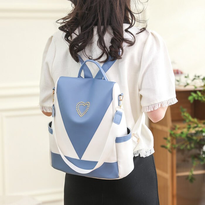 Simple Travel Backpack PU Anti-theft Backpack - Image 1