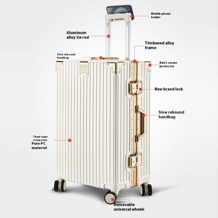 Suitcase Large Capacity Aluminium Frame Luggage - Image 3