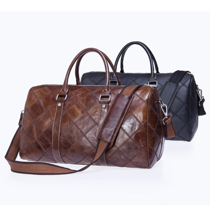 Checked vintage men's bag duffel bag - Image 2