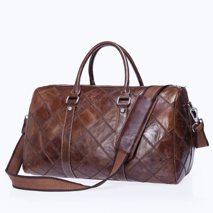 Checked vintage men's bag duffel bag - Image 3
