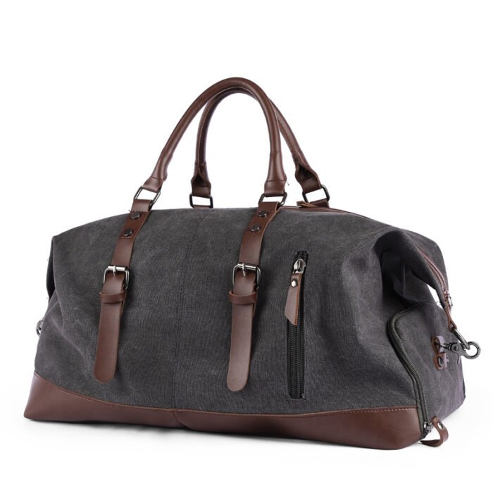 Retro canvas tote bag travel bag male fashion trend large capacity short-distance travel luggage bag shoulder bag male - Image 9