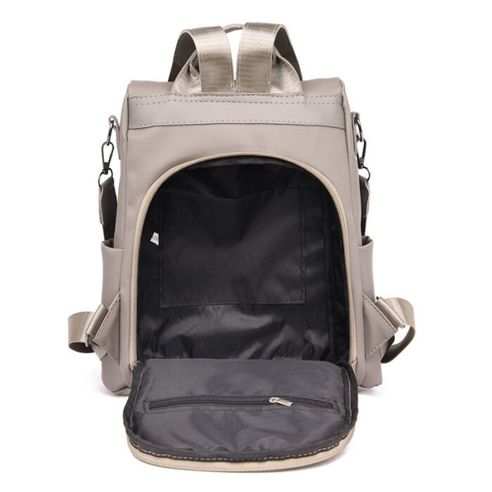 Pure Color Nylon Anti-Theft Multi-Functional Travel Backpack - Image 4