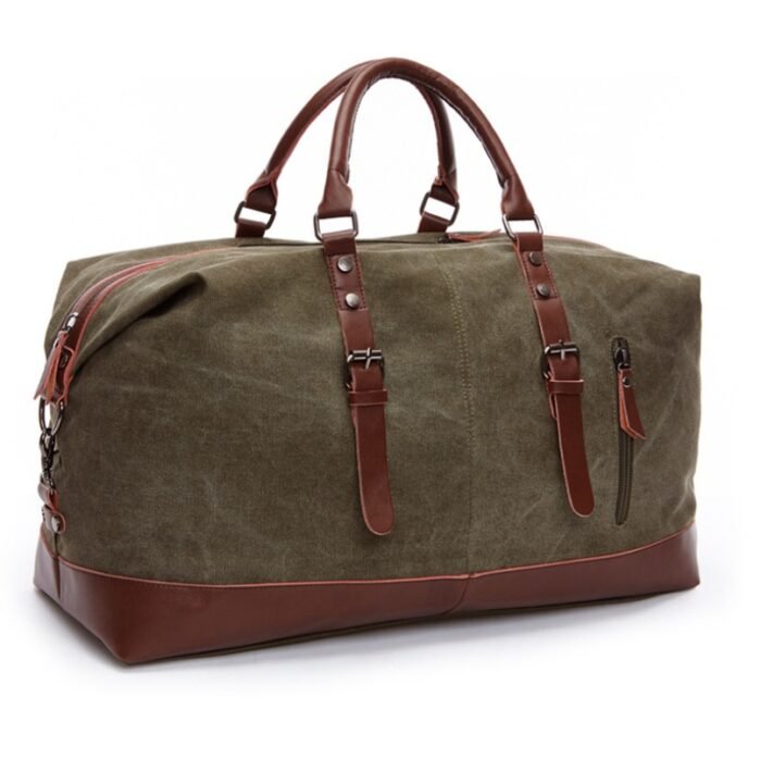 Retro canvas tote bag travel bag male fashion trend large capacity short-distance travel luggage bag shoulder bag male - Image 5