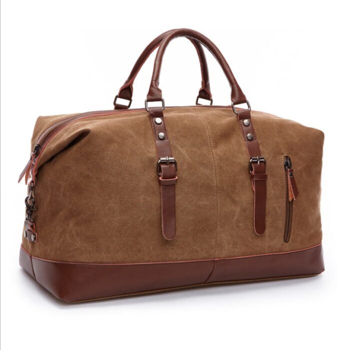 Retro canvas tote bag travel bag male fashion trend large capacity short-distance travel luggage bag shoulder bag male - Image 8