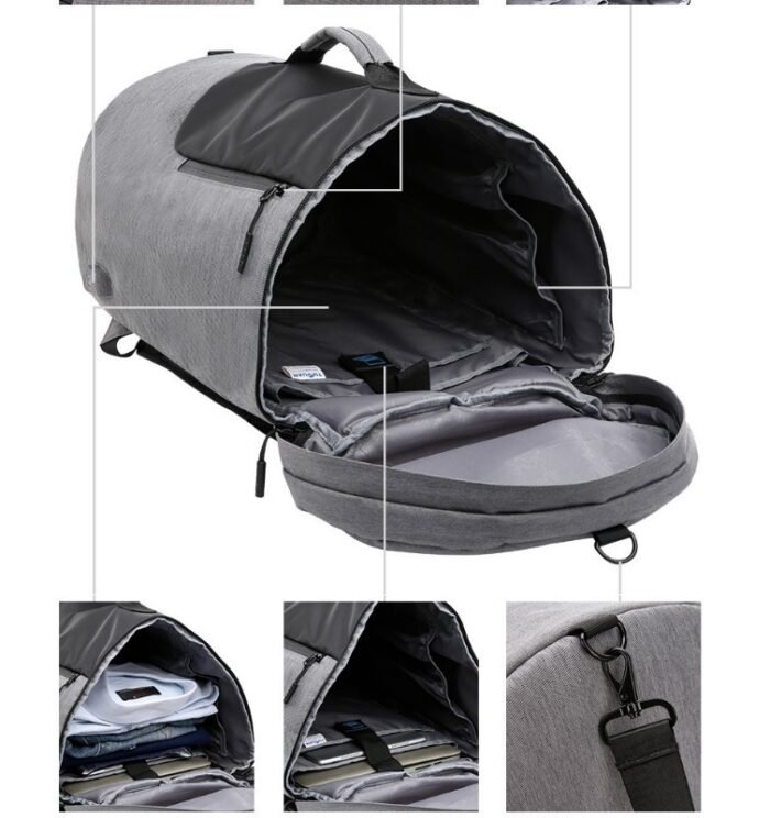 Large-capacity duffel bag men's gym bag waterproof folding cylinder bag - Image 7