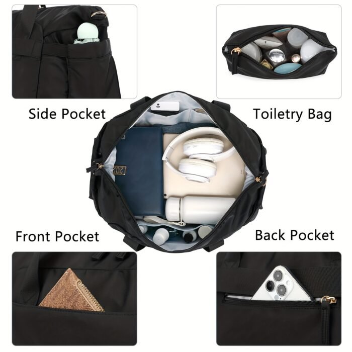 Women's Travel Duffel Bag, Sports Gym Yoga Duffel Bag Weekender Overnight Totes Bag - Image 7