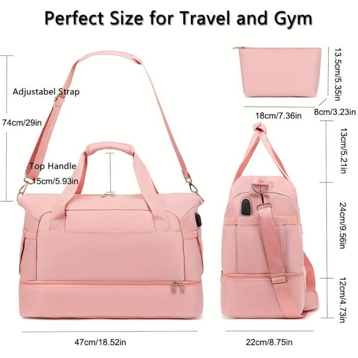 Women's Travel Duffel Bag, Sports Gym Yoga Duffel Bag Weekender Overnight Totes Bag - Image 8