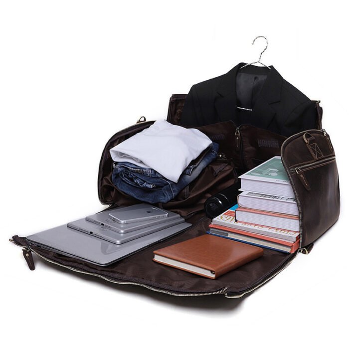 Crazy Horse Leather Retro Duffel Bag - Image 3