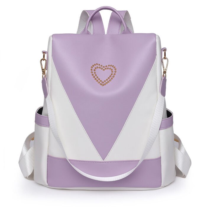 Simple Travel Backpack PU Anti-theft Backpack - Image 4