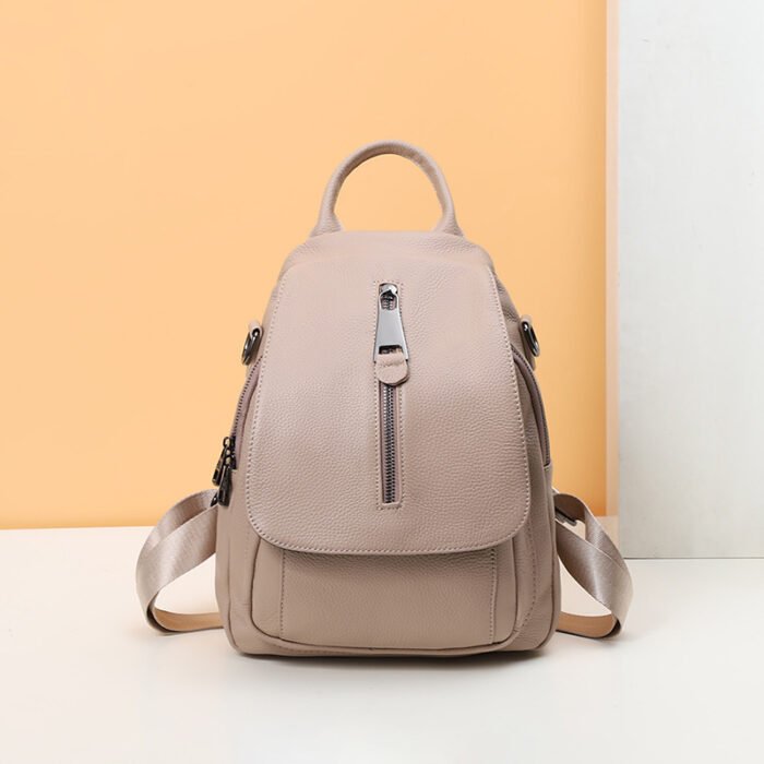 Anti Theft Leather Travel Women's Multi-layer Backpack - Image 1