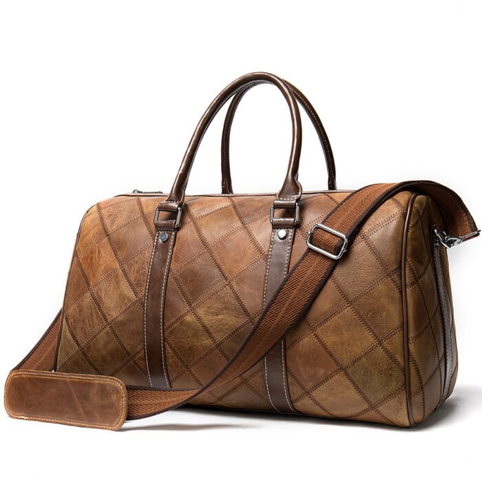 Checked vintage men's bag duffel bag - Image 4