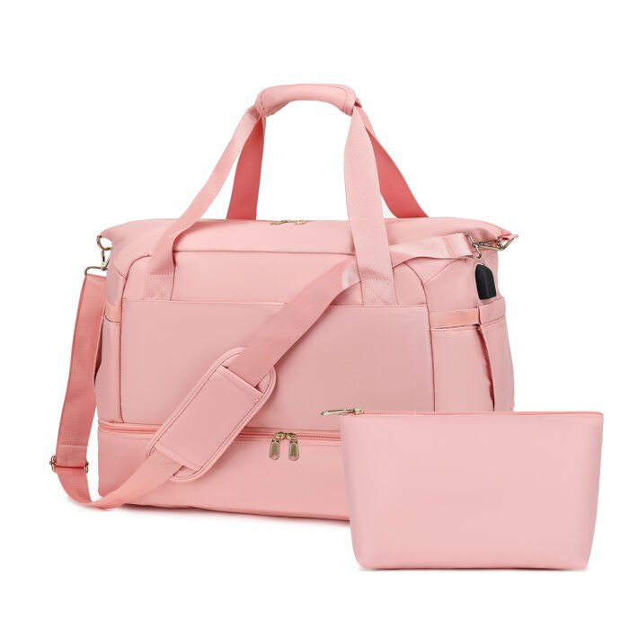 Gym Bag For Women,Travel Duffel Bag With USB Charging Port,Weekender Bag With Wet Pocket - Image 3