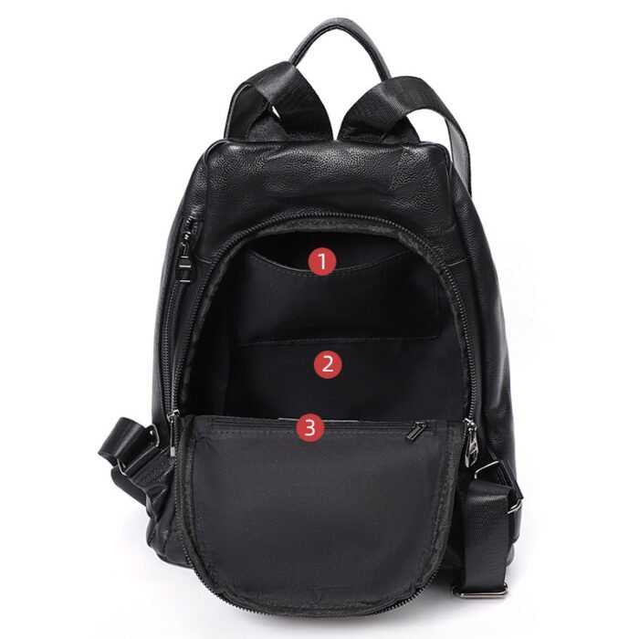 Anti-theft Ladies Backpack Genuine Leather Travel Bag Top Layer Cowhide - Image 3