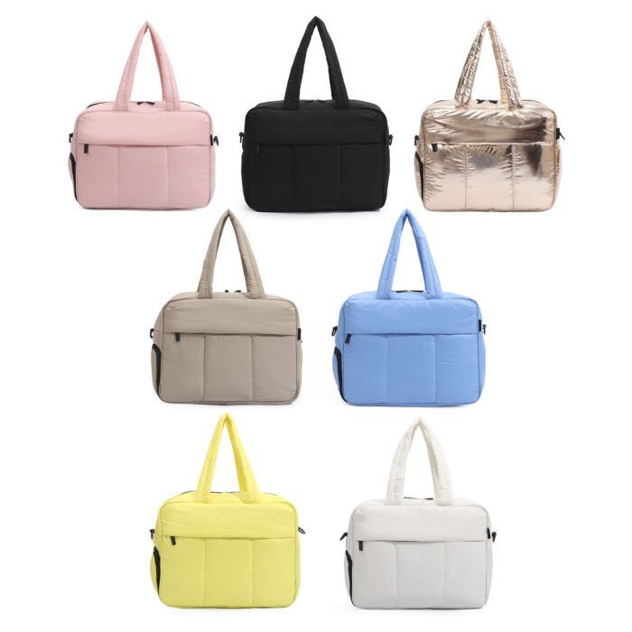 Down Handbags Winter Travel Duffle Bag With Shoes Compartment Portable Sports Yoga Gym Fitness Shoulder Bags For Weekender Overnight Tote Women - Image 9