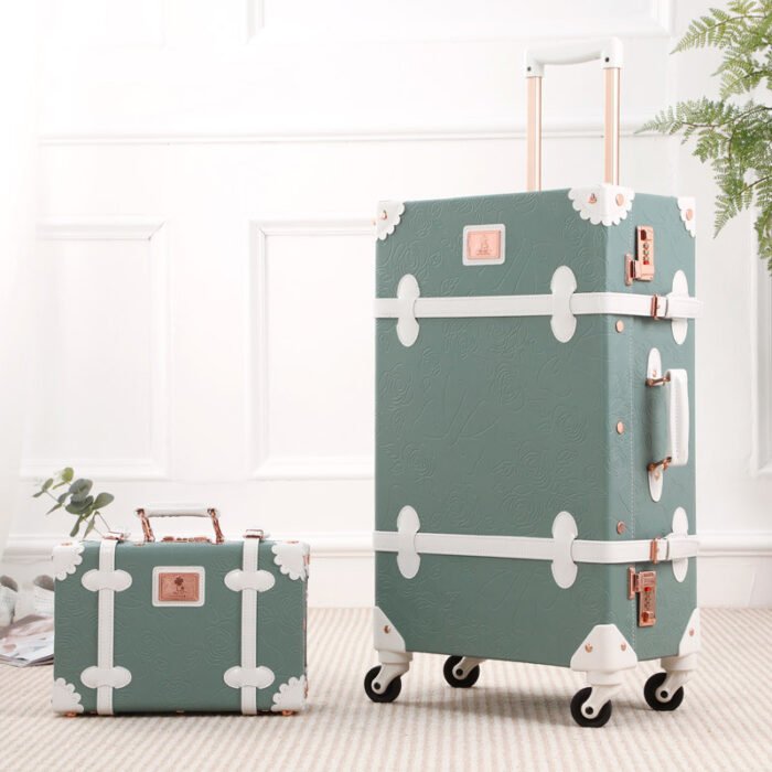 Retro Ladies Luggage Trolley Suitcase - Image 6