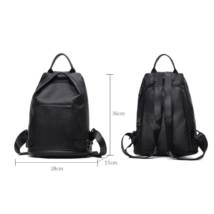 Anti-theft Ladies Backpack Genuine Leather Travel Bag Top Layer Cowhide - Image 5