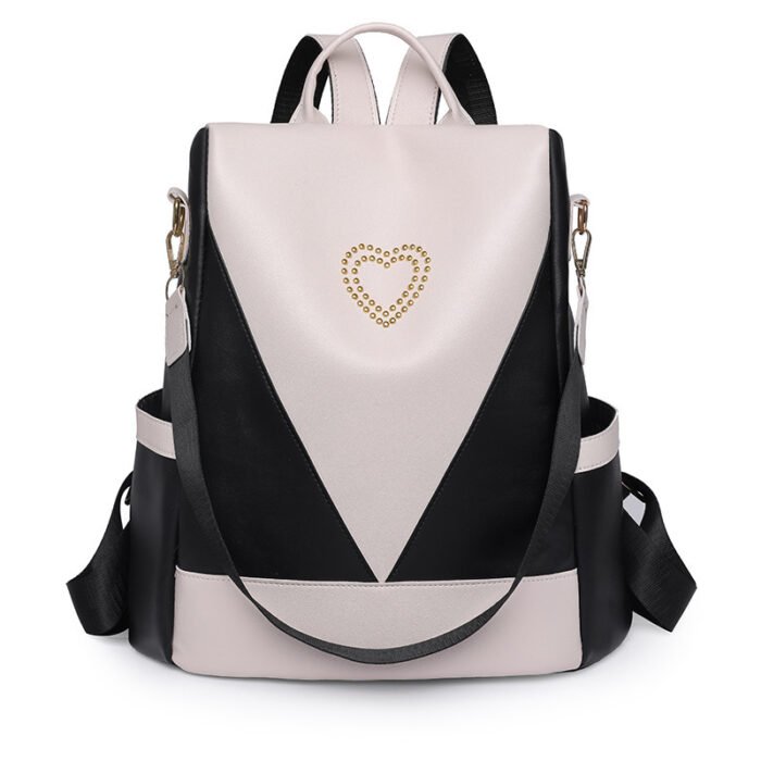 Simple Travel Backpack PU Anti-theft Backpack - Image 3