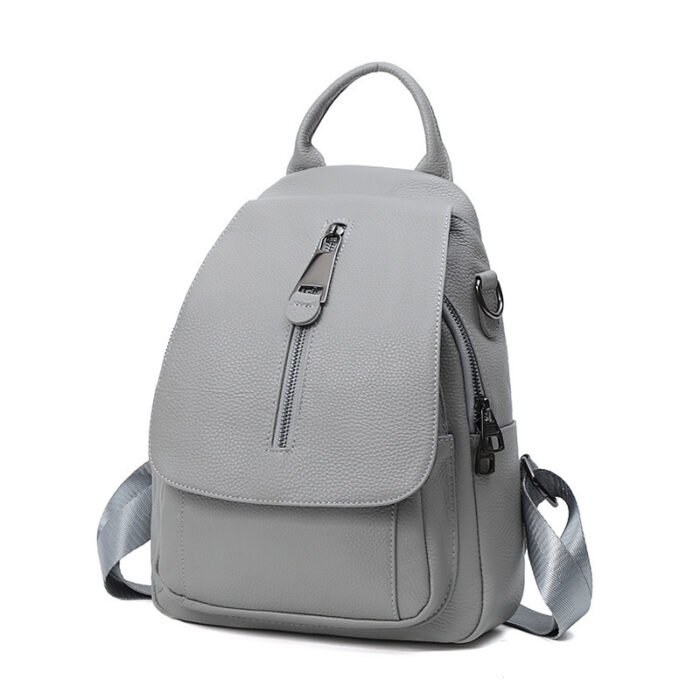Anti Theft Leather Travel Women's Multi-layer Backpack - Image 10