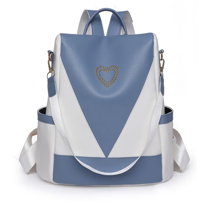 Simple Travel Backpack PU Anti-theft Backpack - Image 5