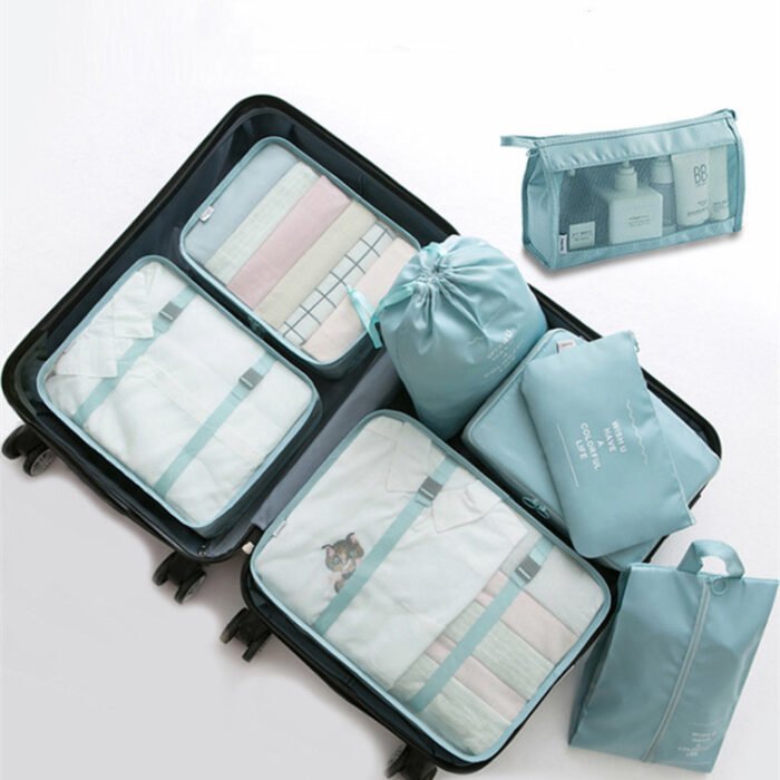 Luggage Clothes Organizer Eight-piece Set Storage - Image 1