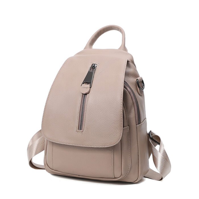 Anti Theft Leather Travel Women's Multi-layer Backpack - Image 8