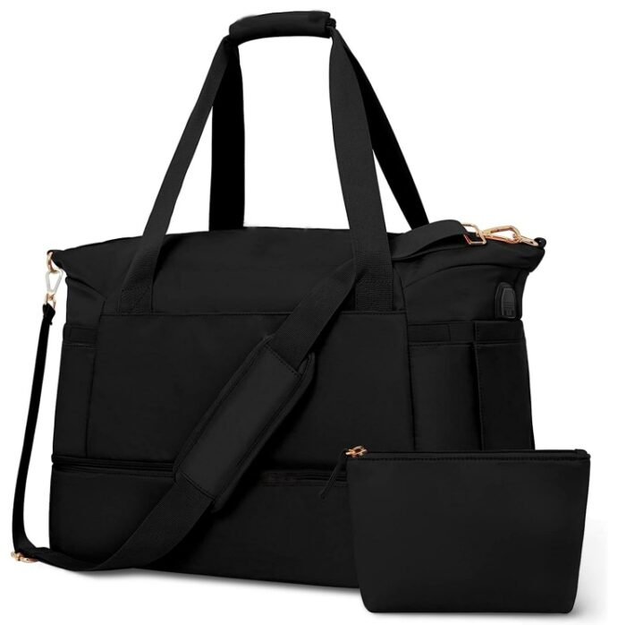 Travel Duffel Bag Sports Gym Bag For Girls Teen Birthday Gifts, Personal Item Weekender Bag Carry On Tote Bags For Women Men,Waterproof Overnight Luggage Bag With Trolley Sleeve - Image 3