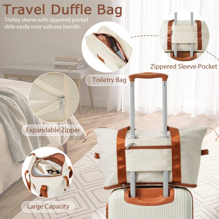 Hardshell Luggage Sets 3 Piece Carry-on Suitcase Double Spinner Wheels With TSA Lock - Image 6