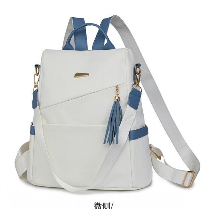 Oxford Cloth Stitching Women'S Backpack Anti-Theft Back Zipper Girls Schoolbag Casual Travel Double Shoulder Backpack - Image 5
